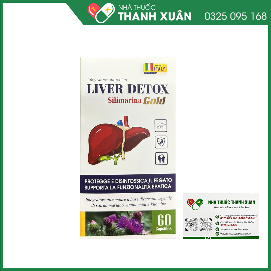 LIVER DETOX Silimarina Gold - Giúp bổ sung Silymarin và một số vitamin tốt cho cơ thể